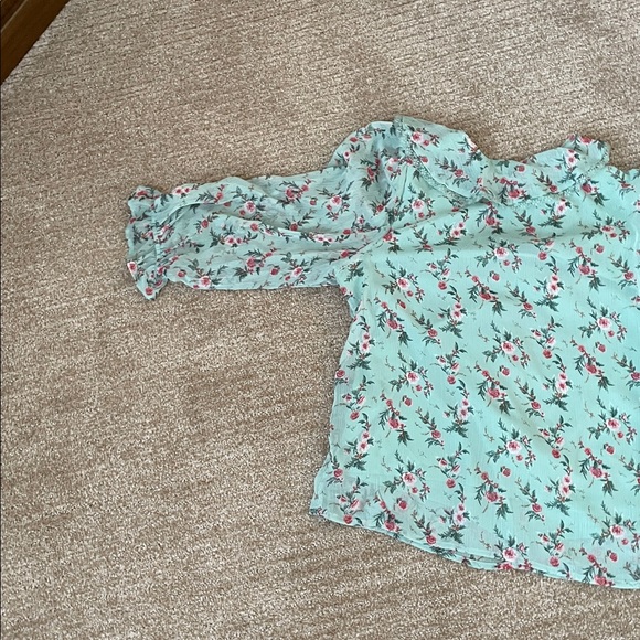 LC Lauren Conrad Mint Green Floral Blouse - Picture 10 of 11